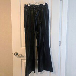 Faux leather black flare pants Maurices